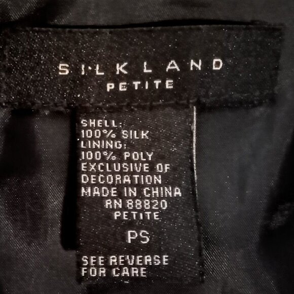 Silk Land Petite Black Embellished Silk Jacket - Picture 5 of 6